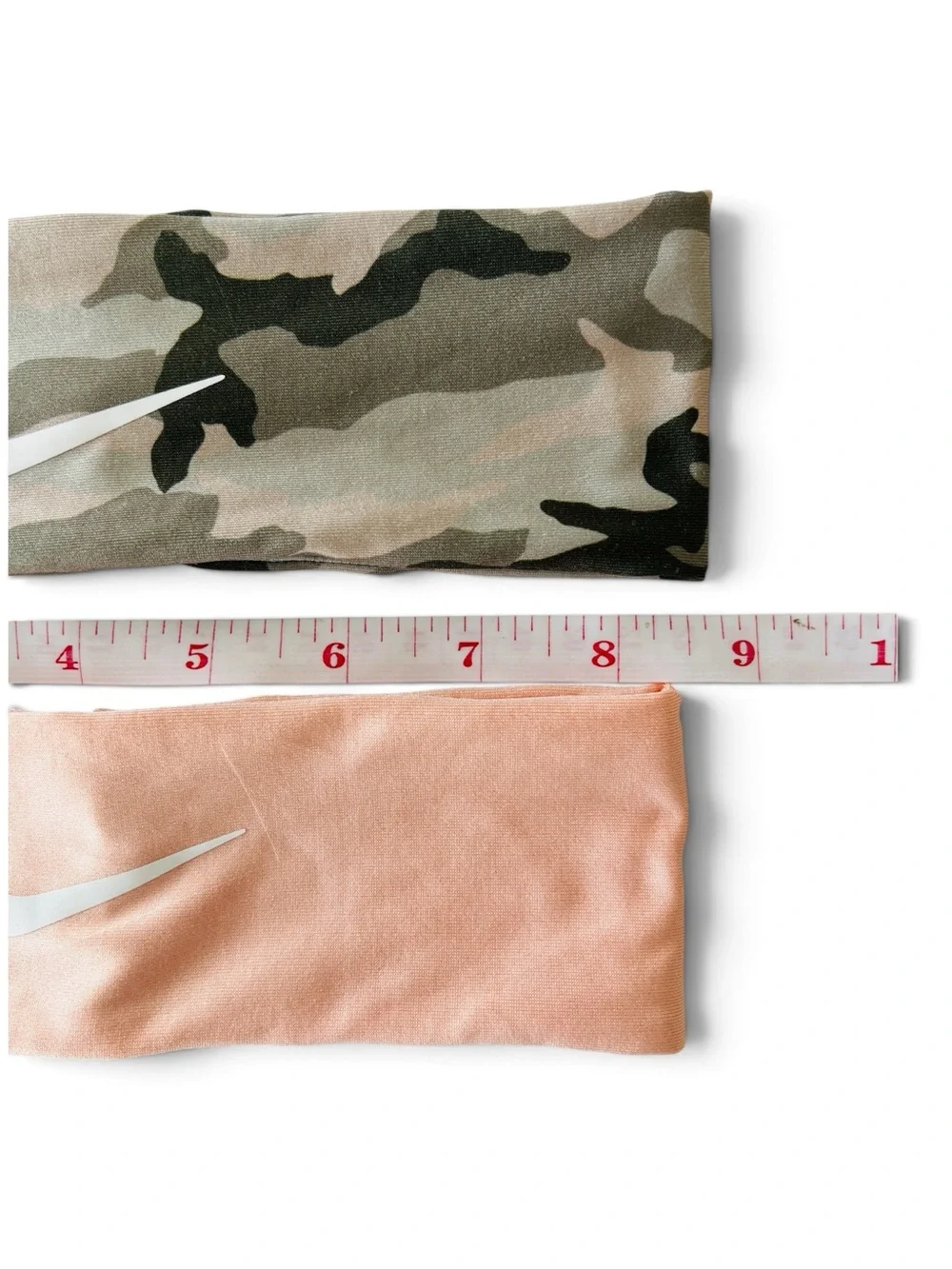 Nike Women’s Fury 2.0 Dri-FIT Headbands — Camo & Peach OSFM